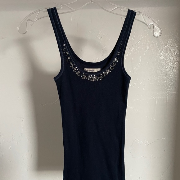 ABERCROMBIE Kids VINTAGE Y2K A&F Cute Stretch BEADED TANK TOP Size Medium - Picture 5 of 9